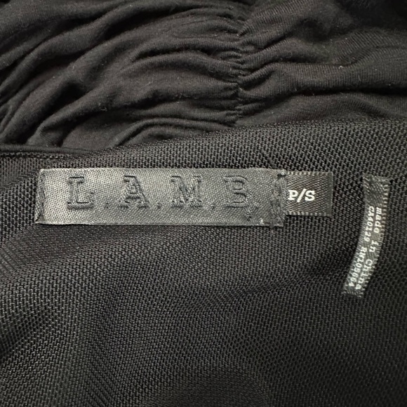 L.A.M.B Women's V-Neck Long Sleeve Ruched Bodycon Dress in Black Size Small - Picture 5 of 7